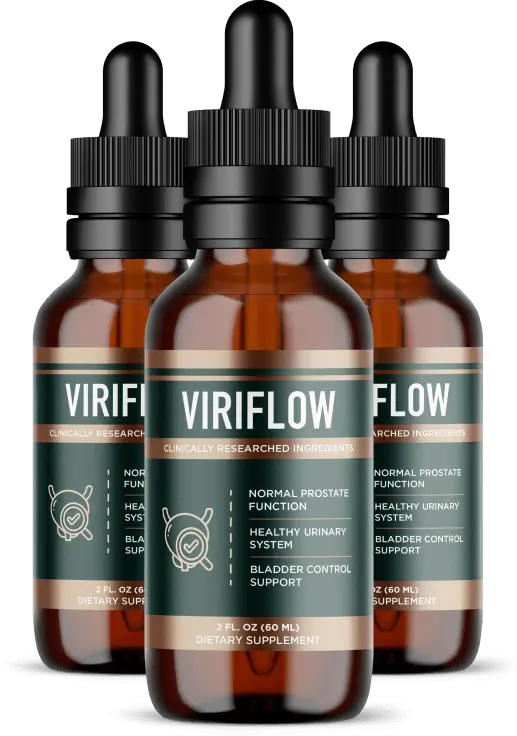 ViriFlow 3-bottle natural prostate support liquid supplement